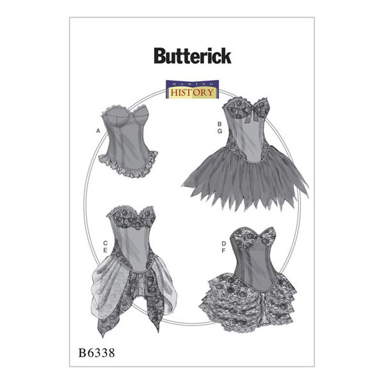 Historiallinen puku, Butterick 6338|40 - 48,  image number 1