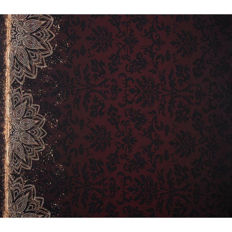 PuuvillajerseyReunuskangas Mandala ja kultaiset pilkut | Glitzerp&uuml;ppi &ndash; mustanruskea/kulta,  image number 5