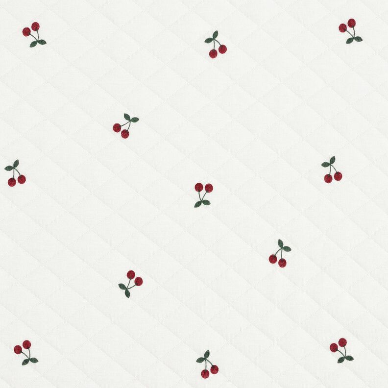 Doubleface Jersey Kirsikat – norsunluu,  image number 1