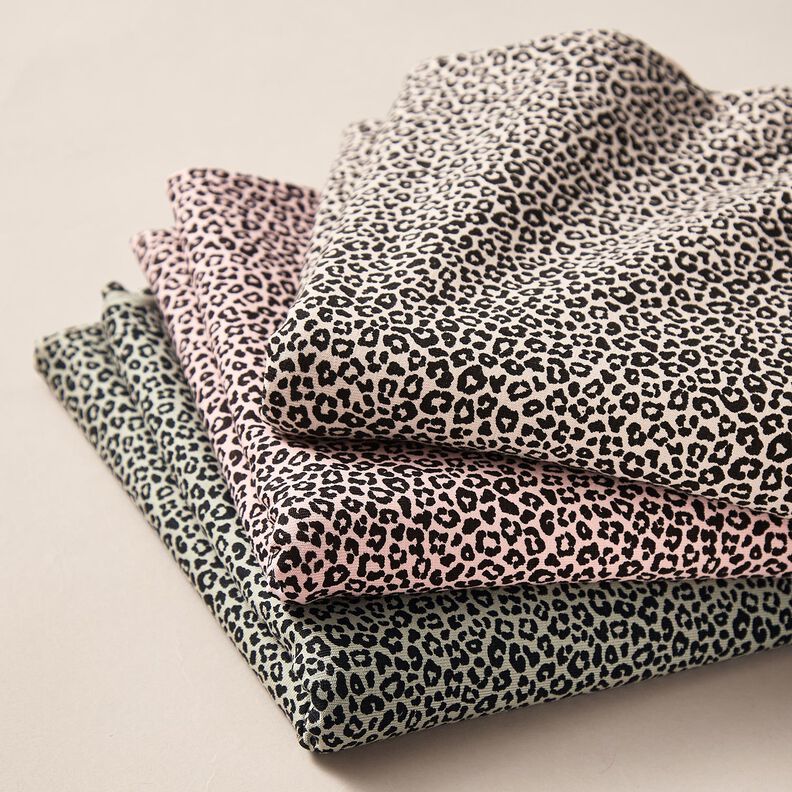 Puuvillajersey Mini Leopardipainatus – luonnonvärinen/musta,  image number 5