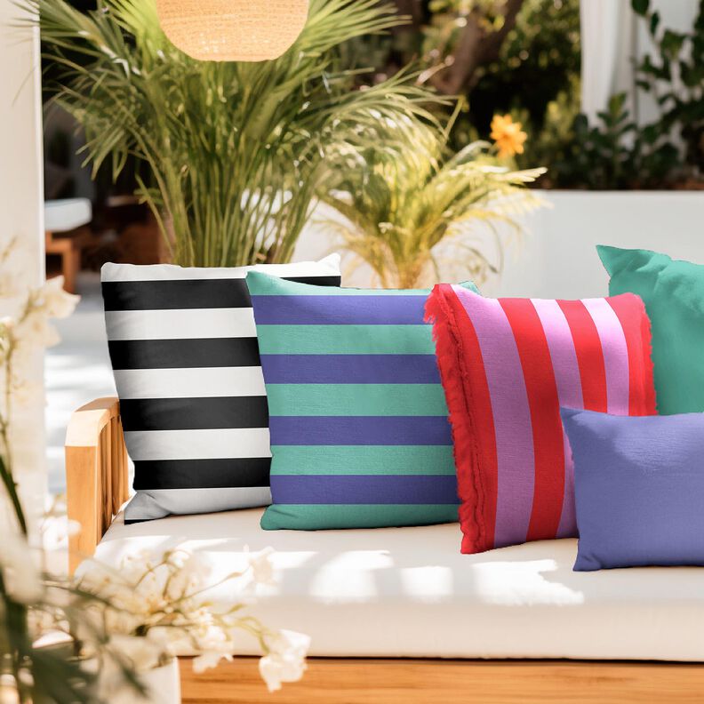 Sisustuskangas Canvas Iloiset raidat &ndash; musta/valkoinen,  image number 5