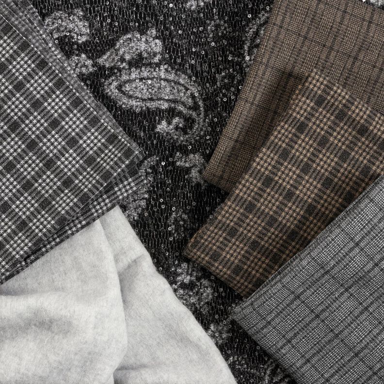 Takkineulos Stretch Glencheck – vaaleanharmaa/antrasiitti,  image number 5