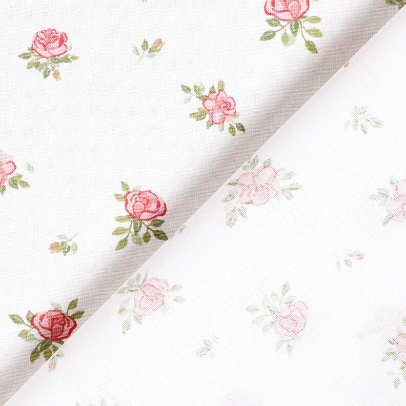 Puuvillapopliini Herkät ruusut – punainen/valkoinen,  image number 4
