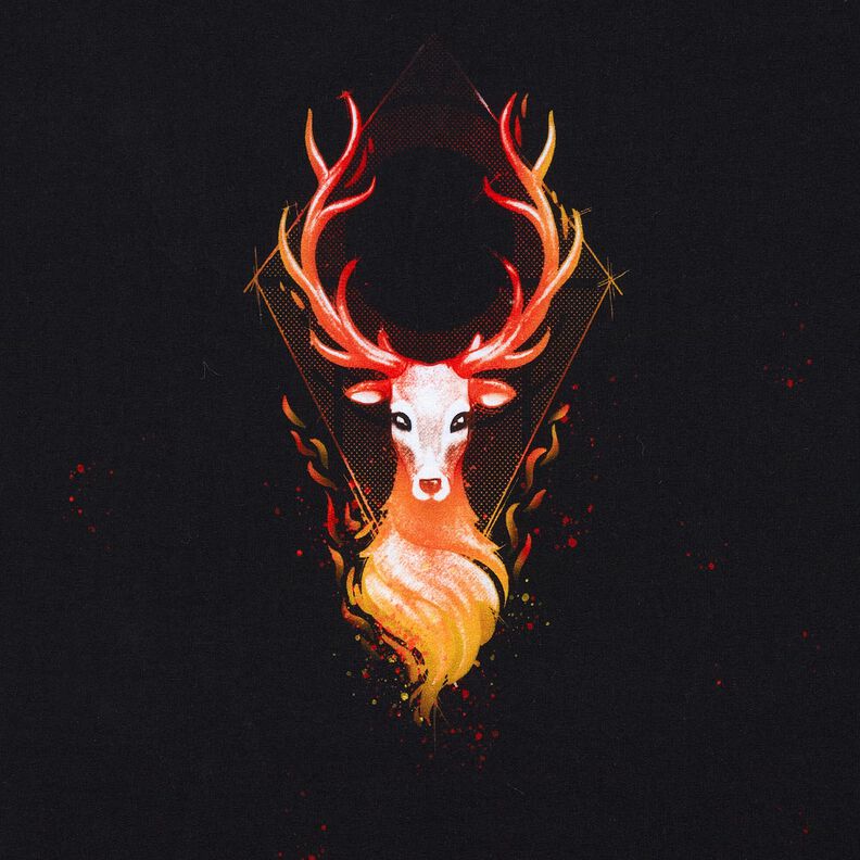 French Terry Paneeli Tulipeura | Glitzerp&uuml;ppi &ndash; musta/oranssi,  image number 7