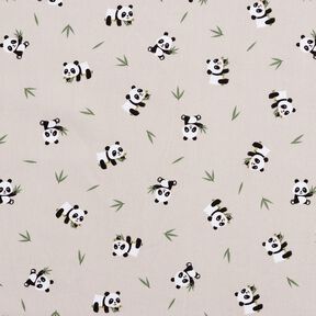 Puuvillakangas Kretonki S&ouml;p&ouml; pandakarhu &ndash; luonnonv&auml;rinen, 