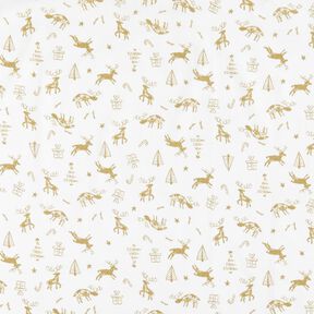 Puuvillakangas Kretonki Porot ja tähdet – norsunluu/kulta, 