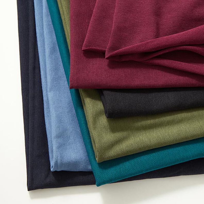 Bambu Viskoosijersey Yksivärinen – bordeauxin punainen,  image number 6