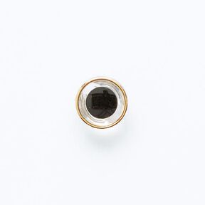 Kantanappi, jossa kullanvärinen reunus [ Ø 11 mm ] – musta/kulta, 