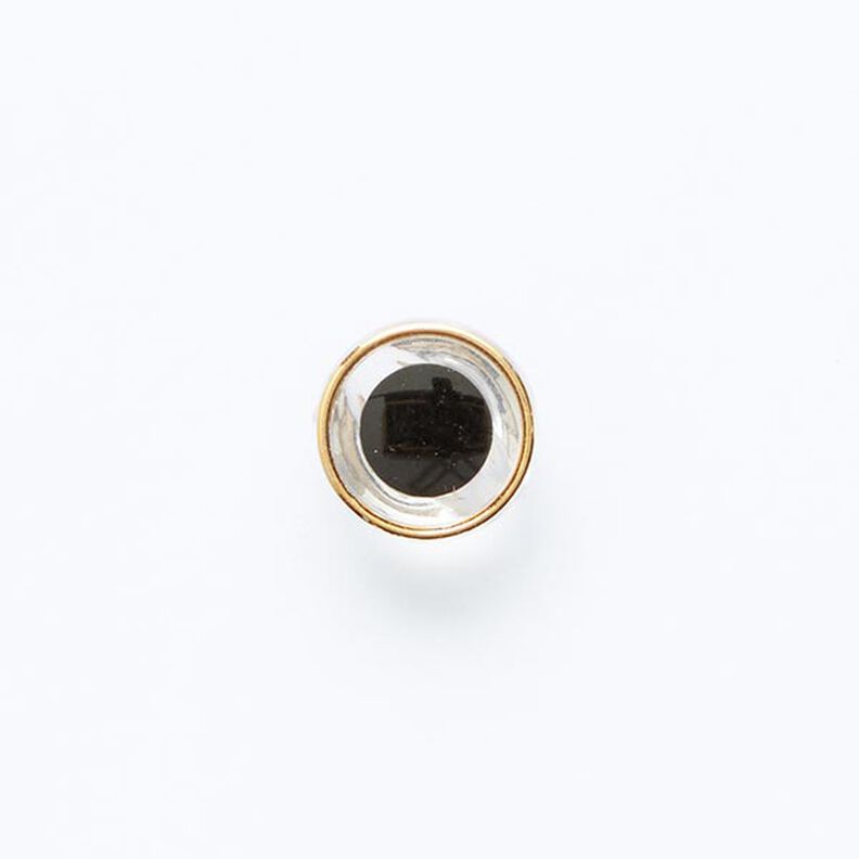 Kantanappi, jossa kullanvärinen reunus [ Ø 11 mm ] – musta/kulta,  image number 1