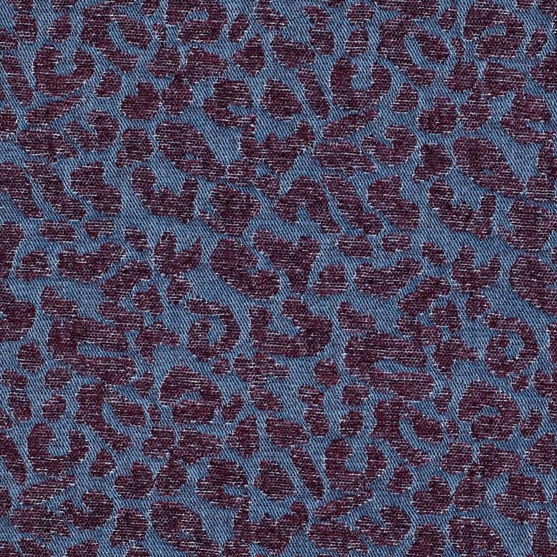 Housukangas farkkujäljitelmää leopardikuvio – munakoiso/farkunsininen,  image number 1