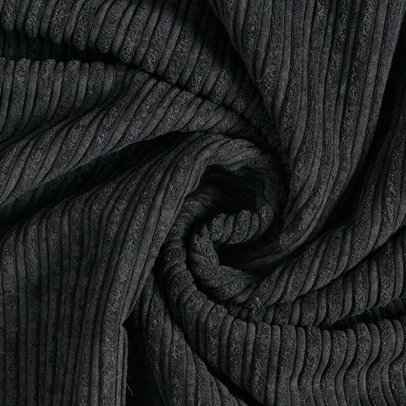 Vakosamettikangas tekoturkiskääntöpuolella – musta,  image number 3