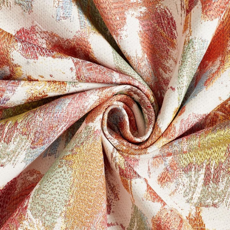 Sisustuskangas Gobeliini Abstrakti taide &ndash; vaalea beige/vaalea marjanpunainen,  image number 3