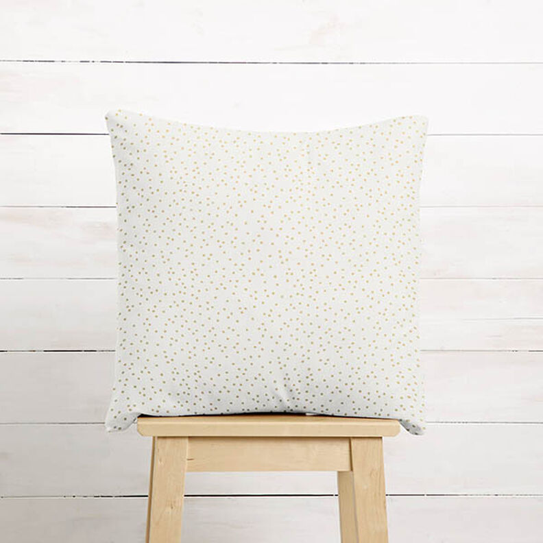 Puuvillakangas Popliini Hienot pilkut – villanvalkoinen/kulta,  image number 7