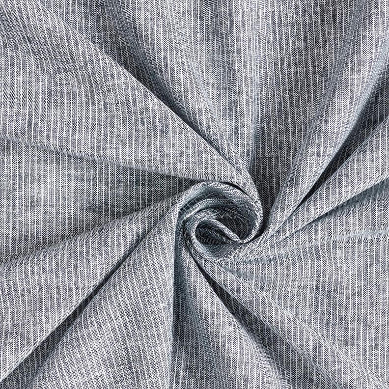 Pellava-puuvilla-sekoite Kapeat raidat – yönsininen/valkoinen,  image number 3