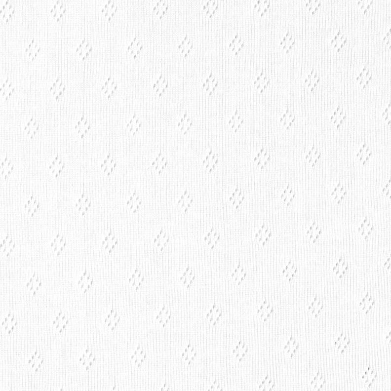 Hienoneulosjersey, jossa reikäkuvio – valkoinen,  image number 1