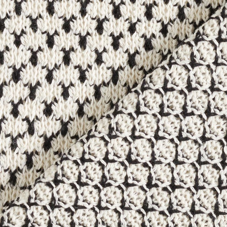 Chunky-neule Puuvilla Abstraktit pisteet – valkoinen/laivastonsininen,  image number 4