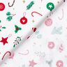 Puuvillakangas Kretonki Joulukoristeet &ndash; valkoinen/vihre&auml;,  thumbnail number 4