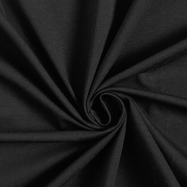 Puuvillajersey Medium Yksivärinen – musta,  image number 1