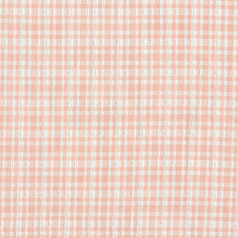 Seersucker Ruutu – valkoinen/lohenpunainen,  image number 1