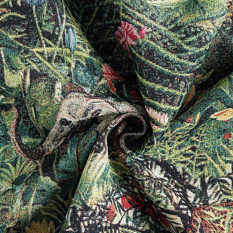 Sisustuskangas Gobeliini Viidakko – musta/tummanvihreä,  image number 3