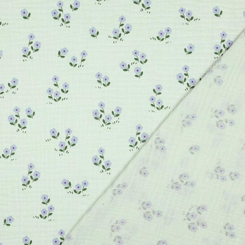 Musliini-/kaksikerroksinen kangas Kukkaset | Poppy Fabrics – vaalea minttu,  image number 4