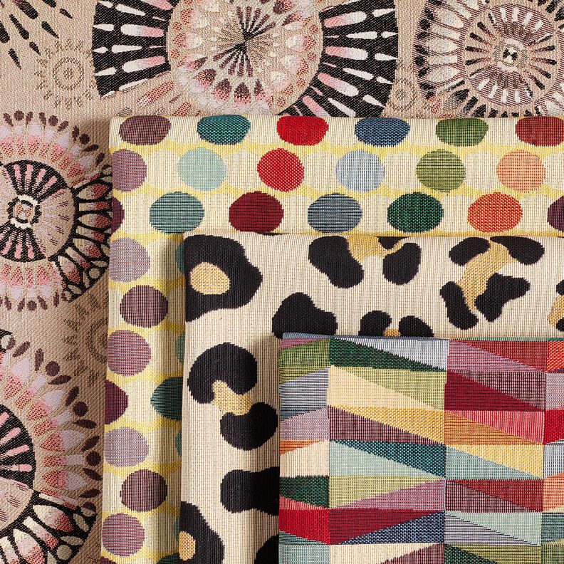 Sisustuskangas Gobeliini Leopardi &ndash; vaalea beige/musta,  image number 5