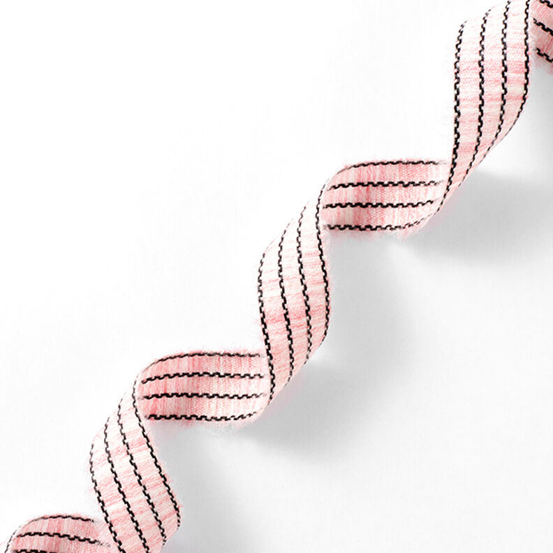 Kudottu nauha Melange Raidat [27 mm] – roosa/musta,  image number 1