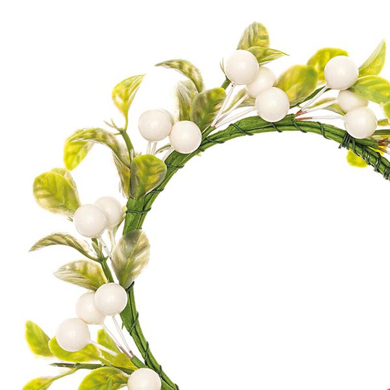 Koriste Kukkakranssi marjoilla [Ø 9 cm/ 16 cm] – valkoinen/vihreä,  image number 2