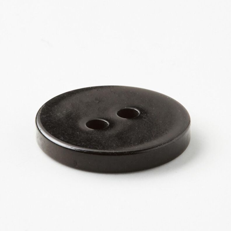 2-reikäinen kiiltävä nappi [Ø 15 mm] – musta,  image number 3