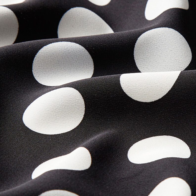 Kreppikangas Polka Dots [2,5 cm] – musta,  image number 2