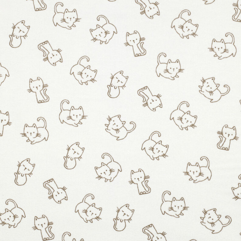 Puuvillaflanelli Kissat | by Poppy – norsunluu/dyyni,  image number 1