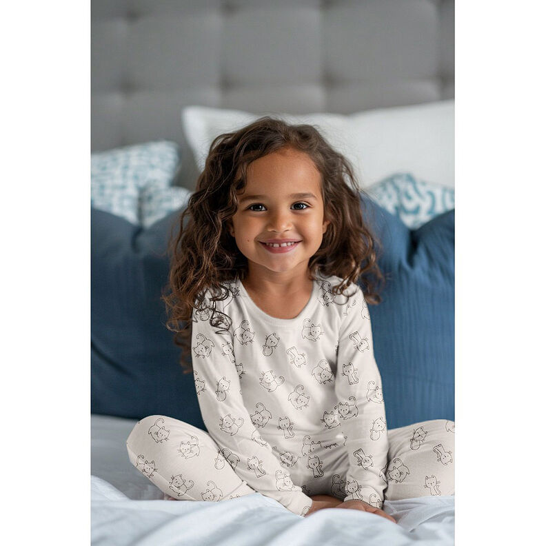 Puuvillaflanelli Kissat | by Poppy – norsunluu/dyyni,  image number 6