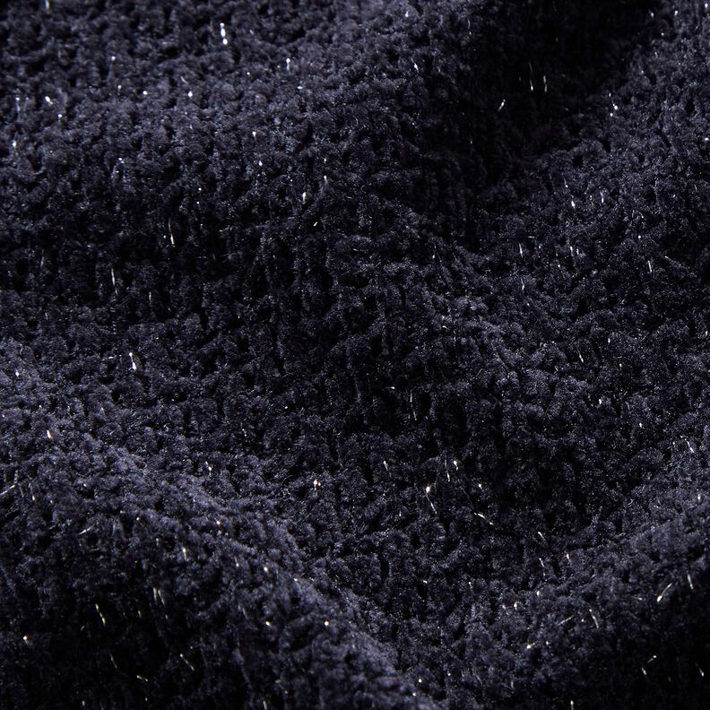 Chenille Neulejacquard Kimalle &ndash; sinimusta/hopea metallic,  image number 2