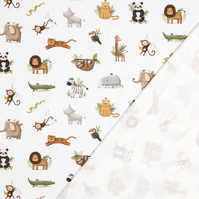 GOTS Puuvillajersey S&ouml;p&ouml;t aroel&auml;imet Digitaalipainatus | Poppy Fabrics &ndash; valkoinen/vaalea oliivi,  image number 3