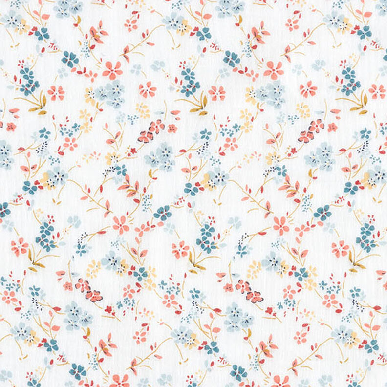 Musliini-/kaksikerroksinen kangas romanttiset kukkaköynnökset – valkoinen,  image number 1
