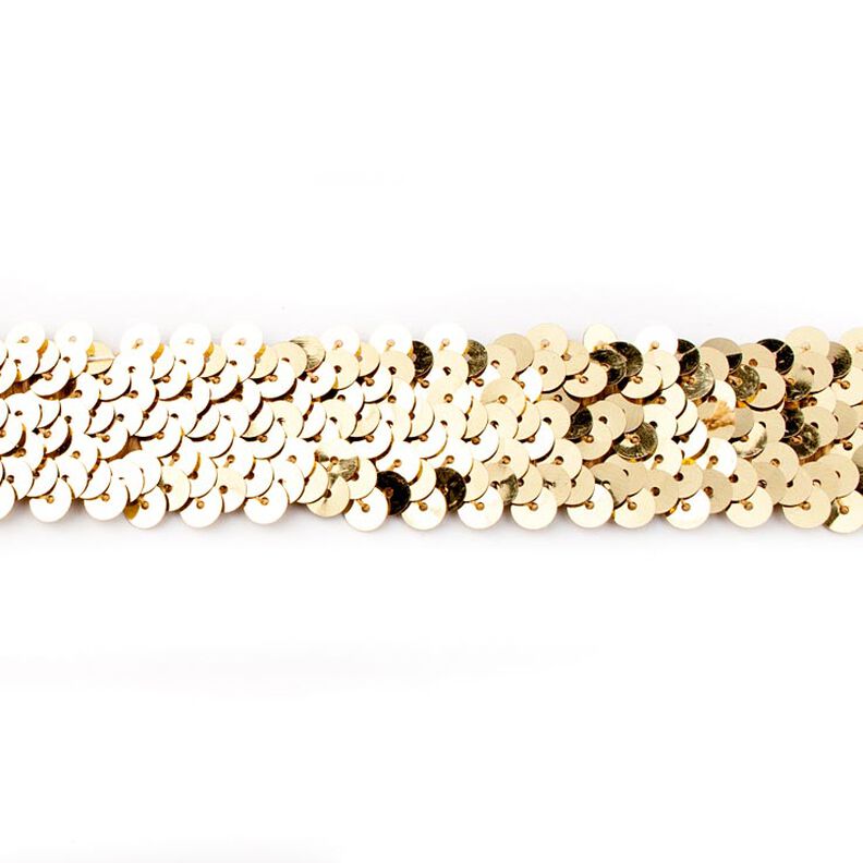 Joustava paljettinauha [30 mm] – kultainen metallic,  image number 1