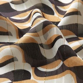 Sifonki Aallot ja polttokuvioraidat Kimalle &ndash; beige/valkoinen, 