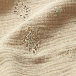 Musliini-/kaksikerroksinen kangas Reikäkirjonta Vinoneliö – anemone, 