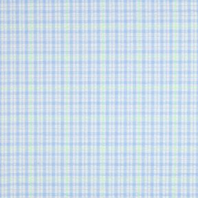 Seersucker Puuvillasekoite Check – vaaleansininen/vihreä neon, 
