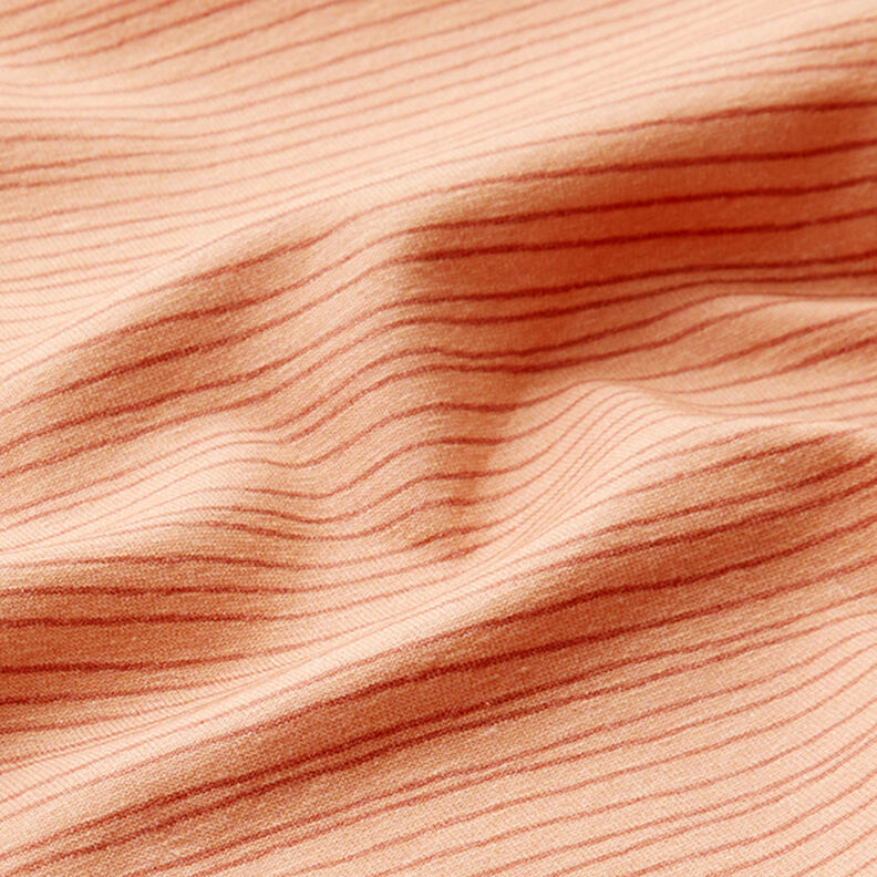 Puuvillatrikoo Kapeat raidat – lohenpunainen,  image number 2