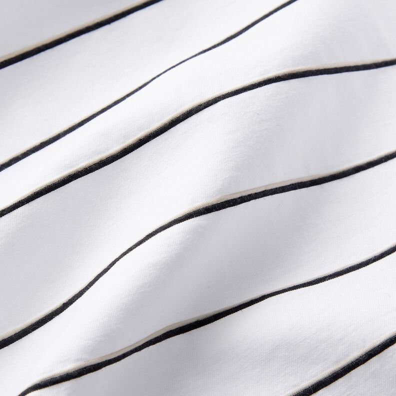 Puuvillasekoite Leveät raidat – valkoinen/musta,  image number 2