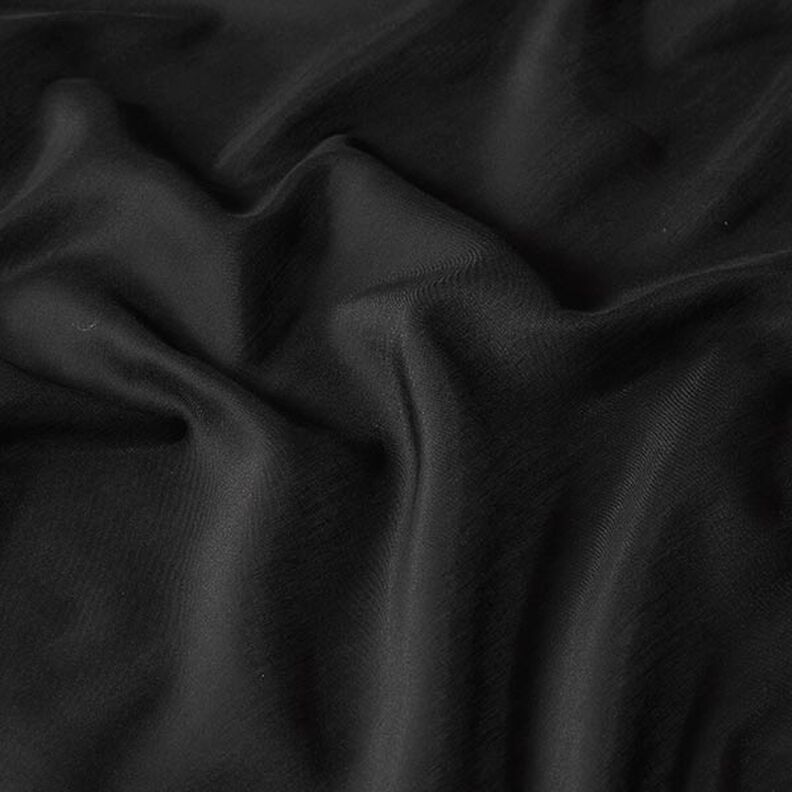 Huippukevyt puuvilla-silkkikangas Voilee – musta,  image number 2