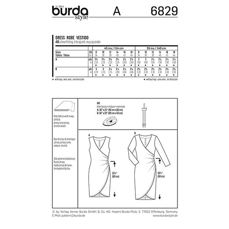 Kietaisutyylinen mekko, Burda 6829,  image number 7
