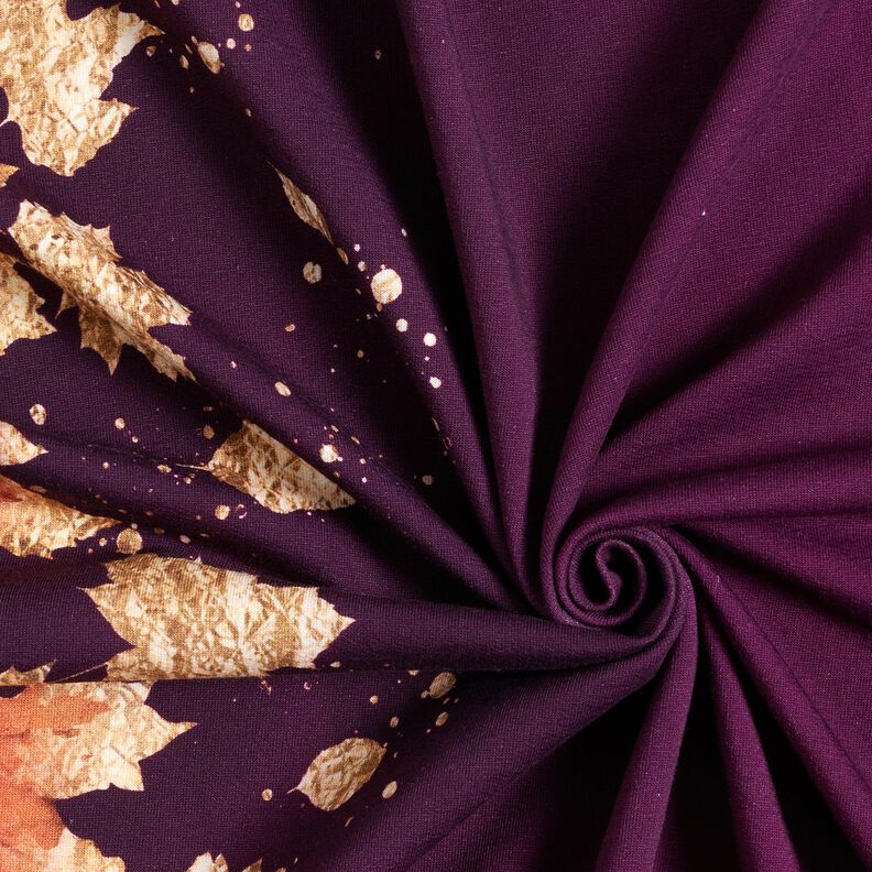 French Terry Reunuskangas Vaahteranlehdet | Glitzerp&uuml;ppi &ndash; merlot/vanhakulta,  image number 3