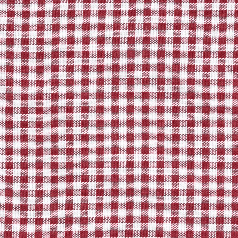 Puuvillakangas Pieni vichy-ruutu – tummanpunainen/valkoinen,  image number 1