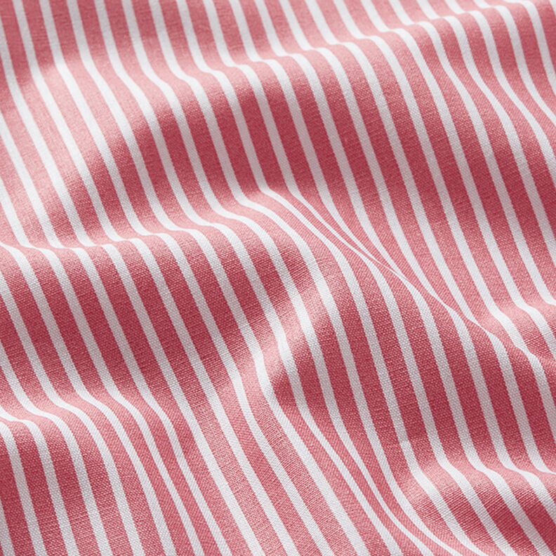 Puuvillapopliini Raidat – roosa/valkoinen,  image number 2