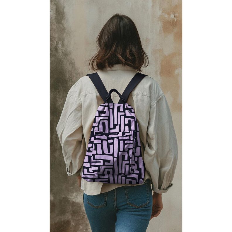 Pinnoitettu puuvilla Abstrakti &ndash; pastellivioletti/y&ouml;nsininen,  image number 5