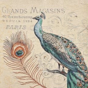 Koristepaneeli Gobeliini Riikinkukko &ndash; vaalea beige/sininen, 