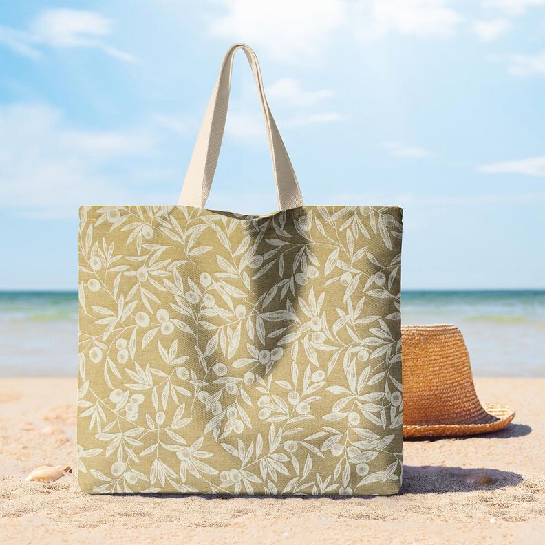 Pinnoitettu puuvilla Jacquard Pinnoitettu Oliivit &ndash; oliivi/vaalea beige,  image number 6