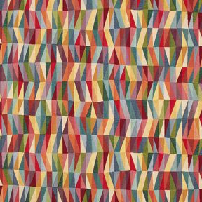 Sisustuskangas Gobeliini Graafinen siksak &ndash; vaalea beige/karmiininpunainen, 